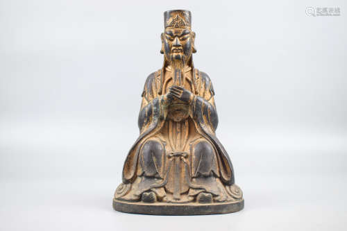 BRONZE CAST 'COURT OFFICIAL' SEATED FIGURE