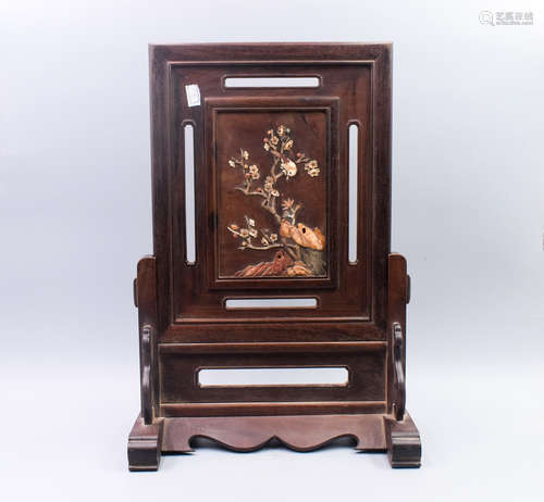 ORNATE HONGMU WOOD TABLE SCREEN