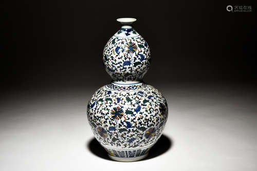 BLUE AND WHITE DOUBLE GOURD VASE