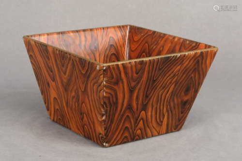 TREE-RING PATTERN GLAZED SQUARE CUP