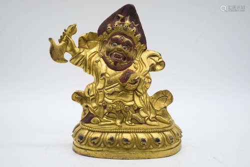 GILT BRONZE CAST 'MAHAKALA' FIGURE