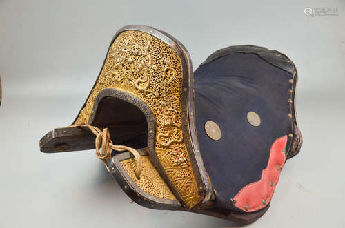 GILT BRONZE 'DRAGONS' HORSE SADDLE