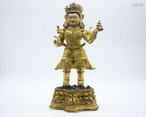 GILT BRONZE CAST VIRUPAKSHA FIGURE