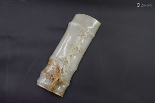 JADE CARVED 'BAMBOO' WRIST REST