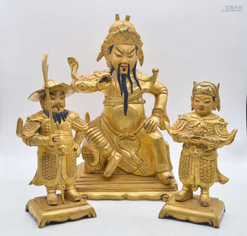 SET OF GILT BRONZE 'WARRIORS' FIGURE