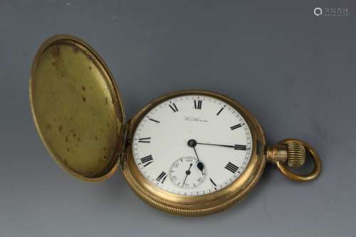 Vintage Elgin Waltham hunter pocket watch with good movements No. 3699662