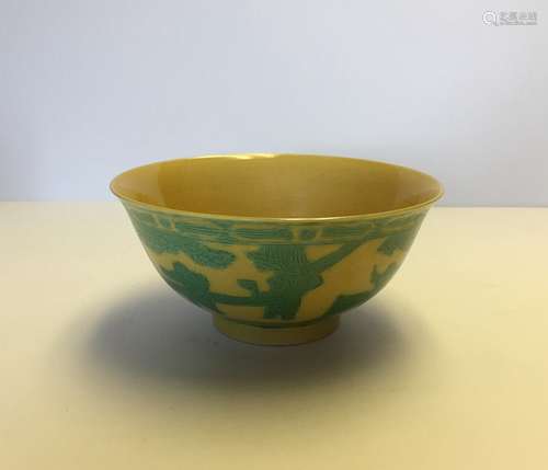 Chinese Porcelain Yellow Glaze Bowl