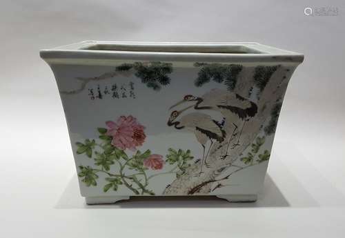 Large Chinese Porcelain Qianjiang Colour Flowerpot