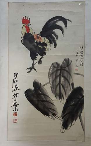 Chinese Scroll Painting,Qi Baishi&Xu Beihong