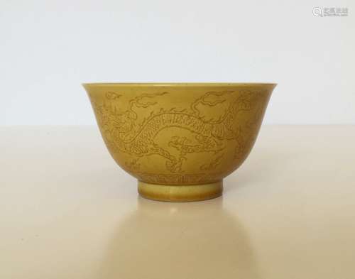 Chinese Porcelain Yellow Glaze Bowl