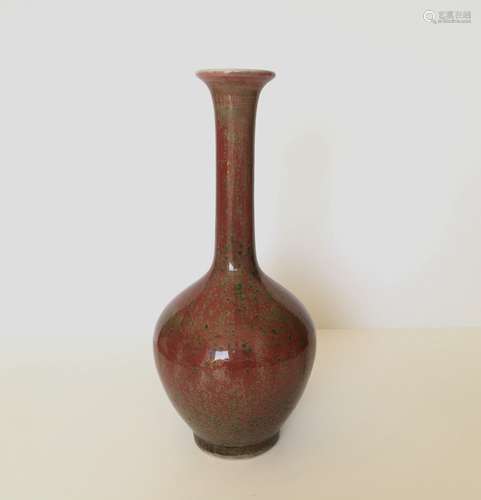 Chinese Jiang Dou Red Glaze Porcelain Vase