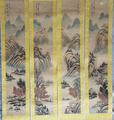 A set of Chinese Painting Scrolls ,Zhang Zhiwan(1811-1897)