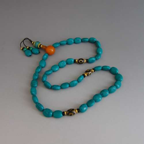 Tibetan Carved Beads Necklace