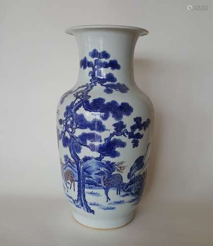 Large Chinese Blue\White\Red Porcelain Vase