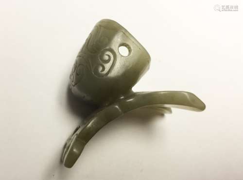 Chinese Carved Jade Hair Pin