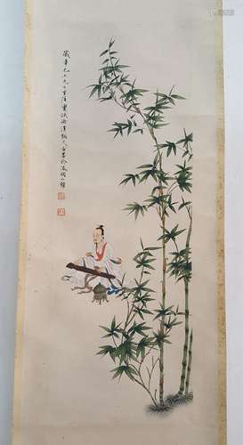 Chinese Scroll Painting,Ren Zhong(Present)