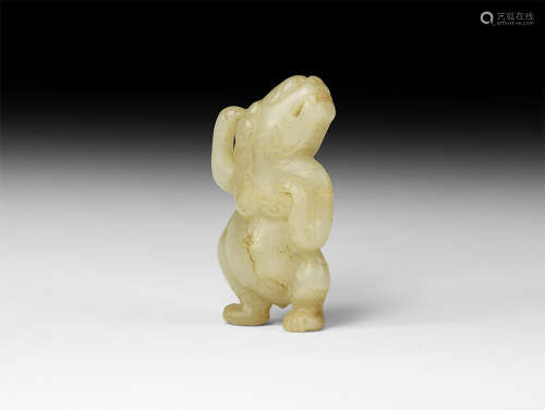 Chinese Ming Serpentine Carved Bear
