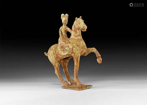 Chinese Tang Horse and Rider Figurine