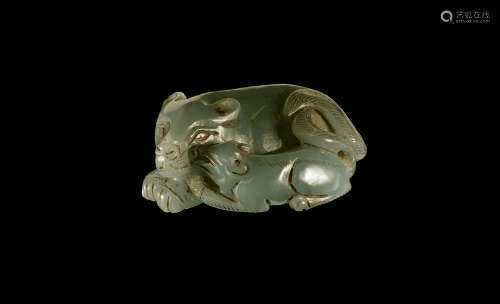 Chinese Jade Carved Animal Weight