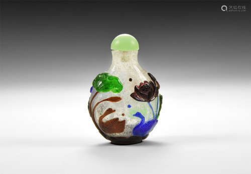 Chinese Five Colour Decorated Snuff Bottle