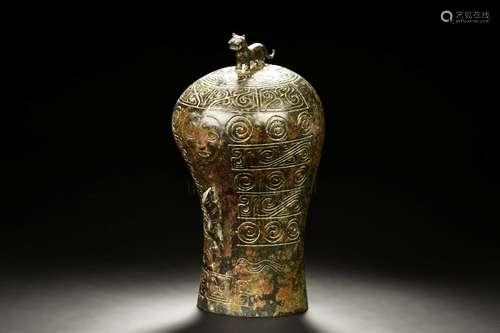 ARCHAIC BRONZE 'TAOTIE' RITUAL VESSEL, ZUN