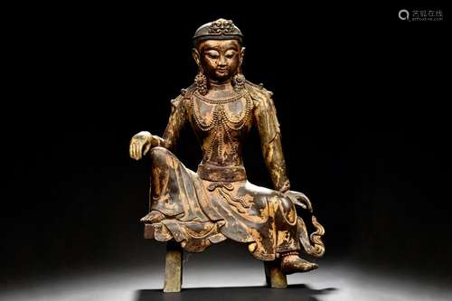 GILT BRONZE CAST BUDDHA FIGURE