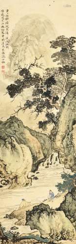 CHEN SHAOMEI: INK AND COLOR ON PAPER PAINTING 'MOUNTAIN SCENERY'