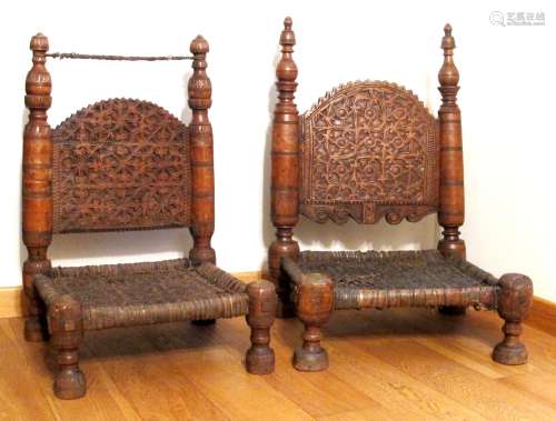 Pair of a small chairs - Afghanistan - late 19° century