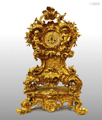 BIG FRENCH CLOCK IN GILDED BRONZE