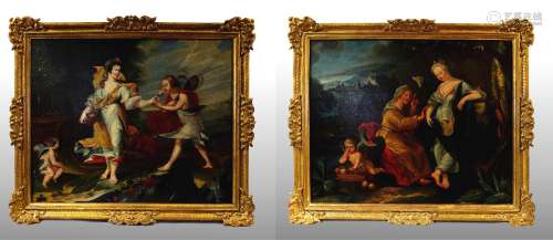 PAIR OF PAINTINGS DEPICTING ALLEGORICAL SUBJECTS