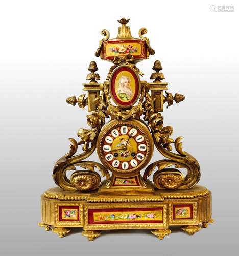 CLOCK WITH FIGURE OF A LADY IN SÈVRES