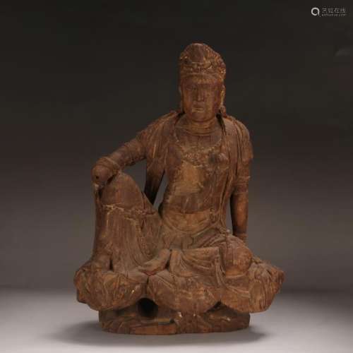 Chinese Ming Dynasty Carved Wood Guanyin