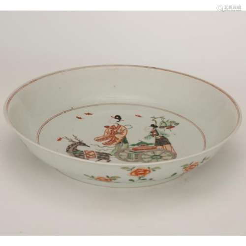 Chinese Qing Porcelain Famille Verte Plate