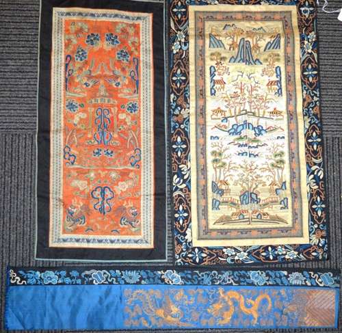 Two Pairs + 1, 18/19 C Chinese Silk Sleeve Bands