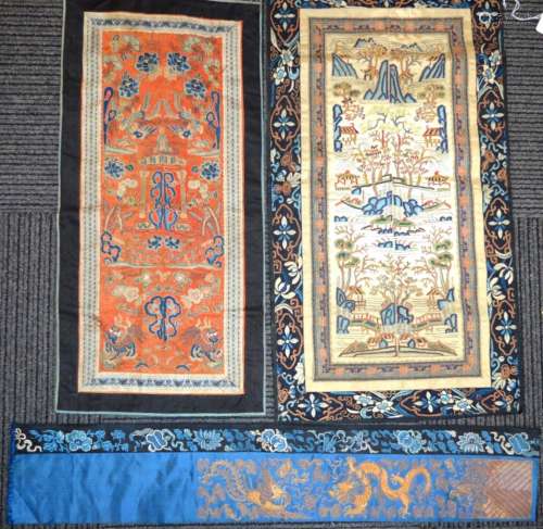 Two Pairs + 1, 18/19 C Chinese Silk Sleeve Bands