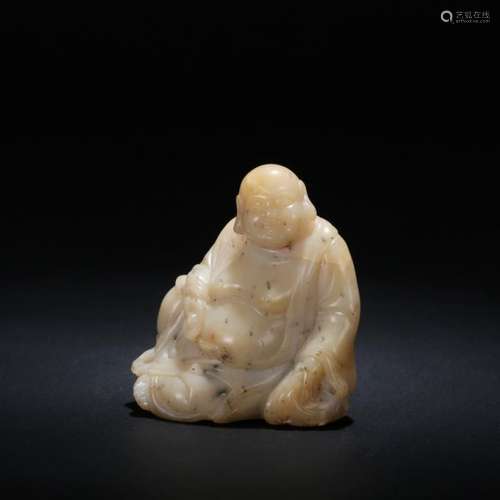 Chinese Carved Soapstone Seated Hotai Buddha