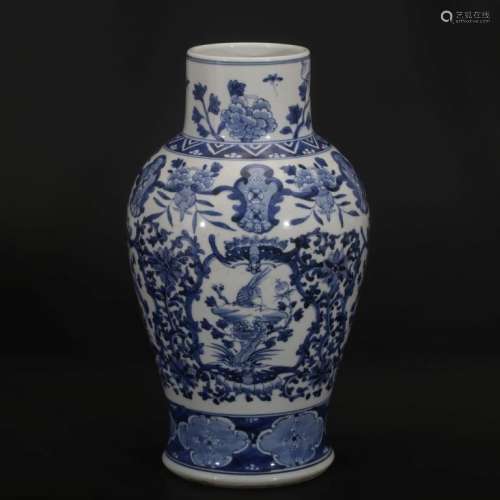 Chinese Blue & White Porcelain Vase