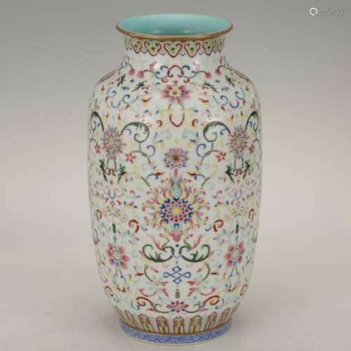 Chinese 19th C Famille Rose Enameled Porcelain