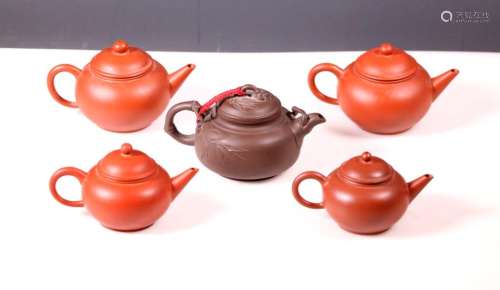 Group 5 Yixing Teapots; 4 Purchased Yixing 1981