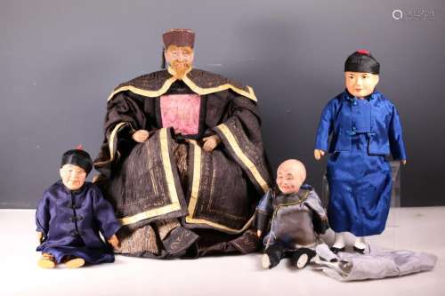 4 Antique Chinese Dolls