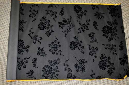 Bolt Fine Chinese Voided Silk Velvet in Black