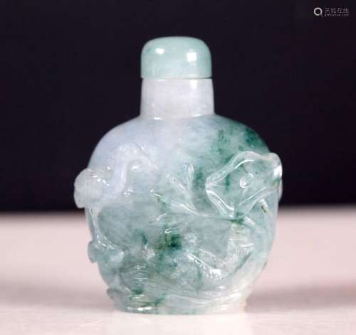 Chinese Carved Jadeite Snuff Bottle