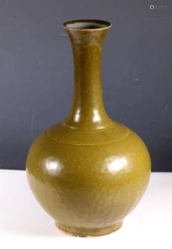 19th C Chinese Tea Dust Glazed Porcelain Vase