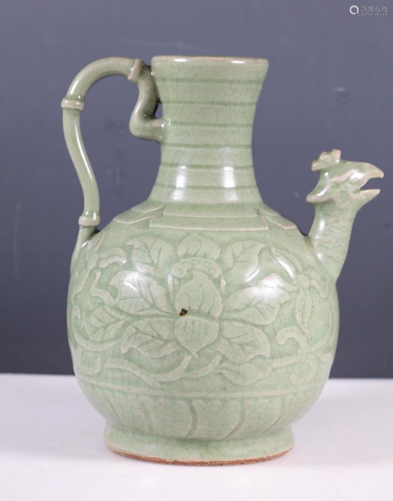 Chinese Yueyao Celadon Double Chicken Head Ewer－【Deal Price Picture】