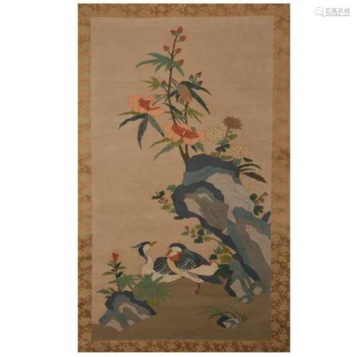Chinese Qing Dynasty Silk Kesi 'Tapestry Painting