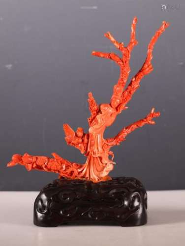 Chinese Carved Branch Coral; 181G