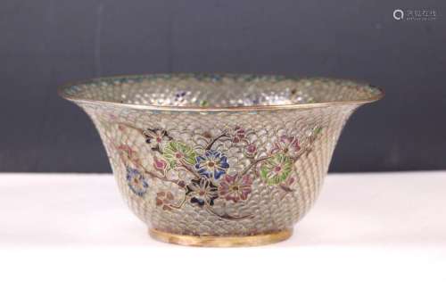 Chinese Plique-a-Jour Transparent Enamel Bowl