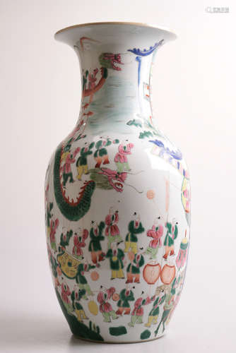 A MULTI-COLORED FIGURE STORY PATTERN VASE