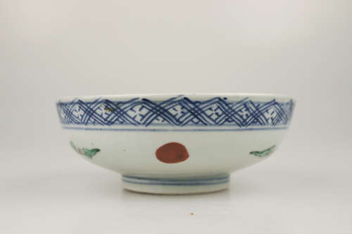 A BLUE & WHITE WUCAI BOWL