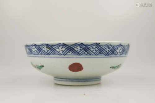 A BLUE & WHITE WUCAI BOWL